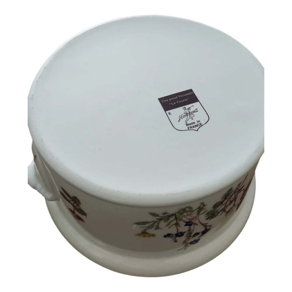 Louis‎ Lourioux Le Faune French Porcelain Floral Lidded Casserole Dish Gold Gilt